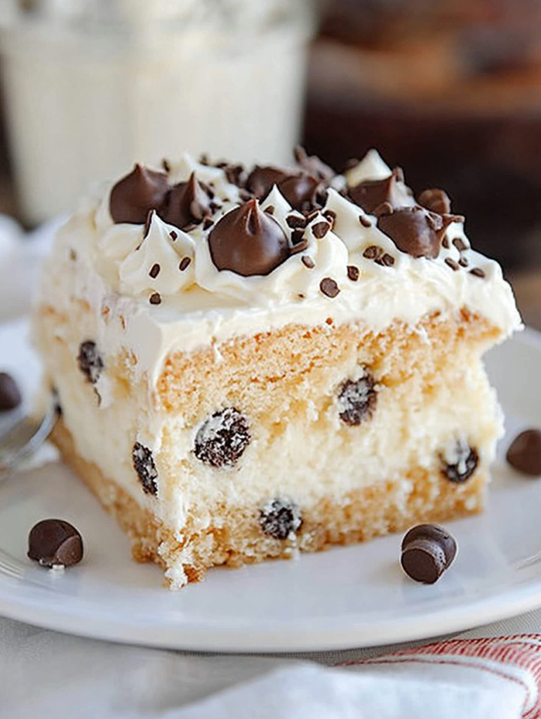 Cannoli Poke Cake Recipe: A Classic Italian Dessert Cannoli Poke Cake with Whipped Cream Topping