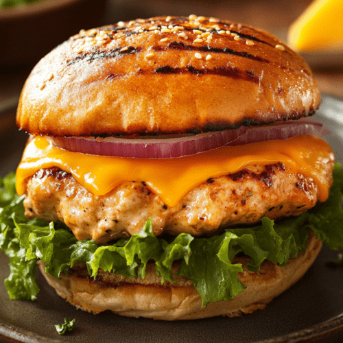 Cheddar Ranch Chicken Burgers - Juicy & Flavorful Dinner Recipe