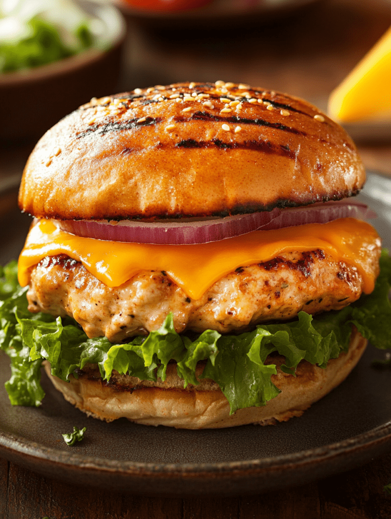 Cheddar Ranch Chicken Burgers - Juicy & Flavorful Dinner Recipe