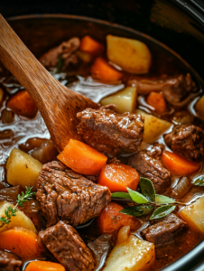 Pat the beef cubes dry with a paper towel and toss them in a bowl with flour, salt, and black pepper to coat evenly