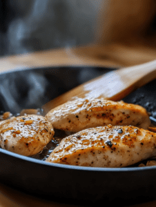 Heat olive oil in a frying pan over medium heat. Add chicken and cook until golden brown.