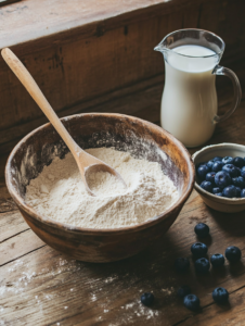 In a mixing bowl, whisk together flour