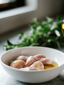 Pat the chicken drumsticks dry with paper towels to remove excess moisture.