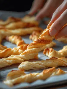 Sprinkle cheddar cheese, Parmesan, garlic powder, and oregano evenly over half of the pastry.