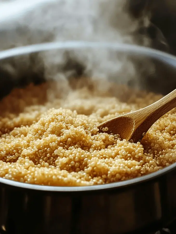 Rinse the quinoa under cold water to remove bitterness