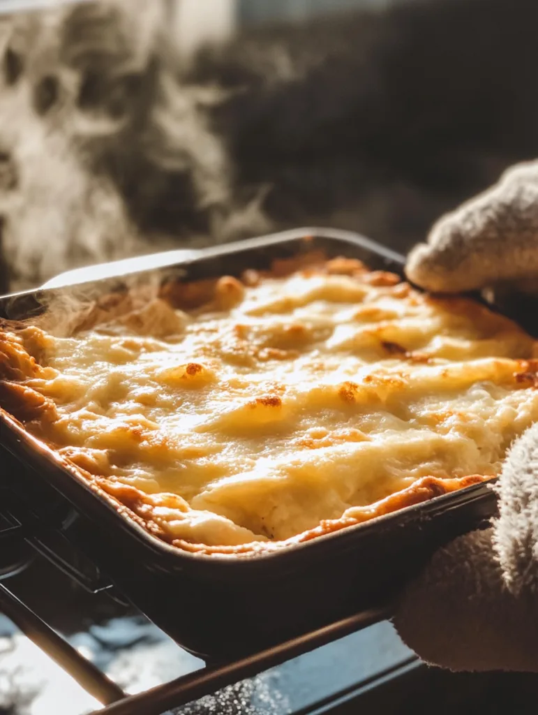 Let the casserole cool for 5 minutes, then