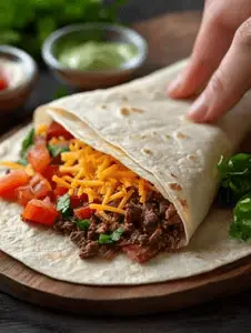 Roll the tortillas tightly and place them seam-side down on a plate