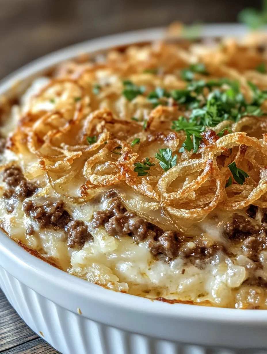 French Onion Ground Beef and Rice Casserole Flavorful Comfort Food