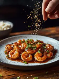 Pour the honey garlic sauce into the pan. Simmer for 2-3 minutes until slightly thickened.