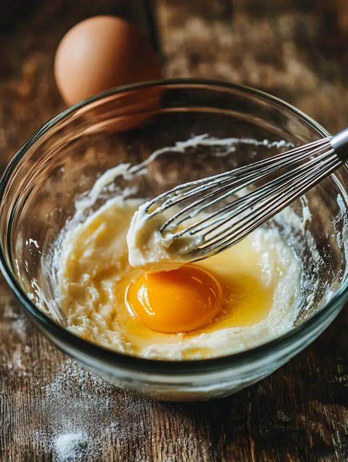 In a bowl, beat the cream cheese, sugar, egg, and vanilla extract until smooth.