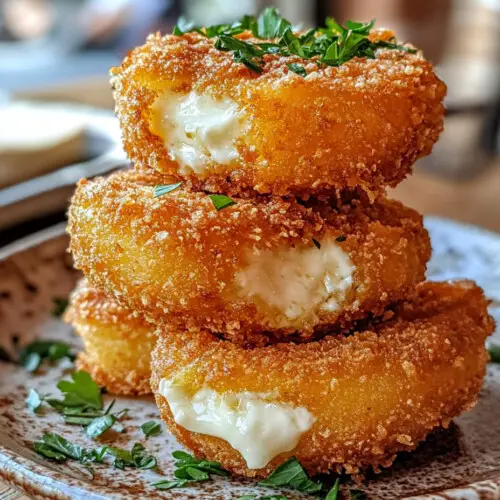 Mozzarella-Stuffed Onion Rings: Crispy, Cheesy Snack Delight