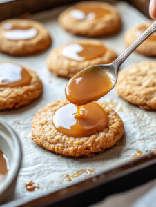 Preheat the oven to 350°F (175°C). Arrange cookies on a parchment-lined baking sheet and bake for 12-14 minutes until golden brown.
