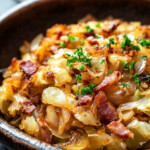Fried Cabbage with Bacon, Onion, and Garlic