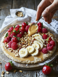 Drizzle almond butter and sprinkle with chopped nuts for extra crunch.