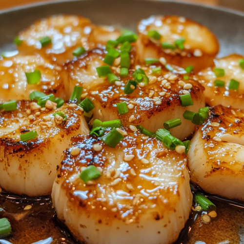 Honey Garlic Glazed Scallops