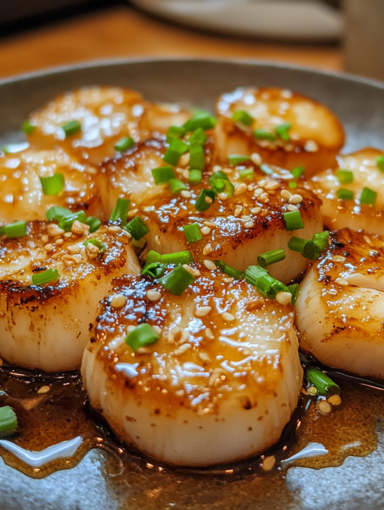 Honey Garlic Glazed Scallops 