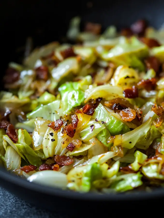 Place sliced cabbage into the skillet. If dry, drizzle olive oil. Cook, stirring occasionally, until cabbage is tender and lightly browned, approximately 10-15 minutes.