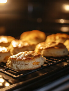 Drop dough onto the prepared baking tray using a spoon, shaping into 12 even biscuits. Bake for 15-20 minutes until golden and fluffy.