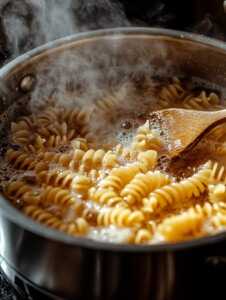Boil the pasta according to package instructions until al dente. Drain and let it cool.