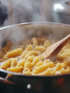 Boil the pasta according to package instructions until al dente. Drain and let it cool.