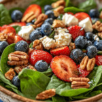 Best Strawberry & Blueberry Spinach Salad with Pecans and Feta