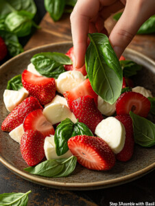 Slice the fresh mozzarella into rounds, or use mini mozzarella balls (bocconcini) for easy serving.
