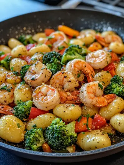 One-Pan Shrimp Gnocchi with Veggies – Easy Flavorful Dinner