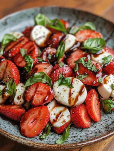 Balsamic Strawberry Caprese: Sweet, Tangy & Fresh