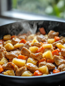 In a large skillet, heat olive oil. Cook diced chicken with garlic powder, salt, and pepper until no longer pink, about 6–8 minutes.