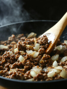 Cook rotini pasta in salted boiling water until just under al dente. Drain and set aside.