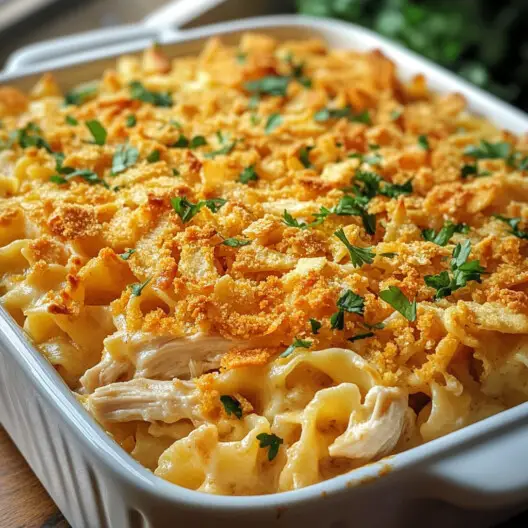 ​Cheesy Chicken Noodle Casserole: A Comforting Classic for the Whole Family​