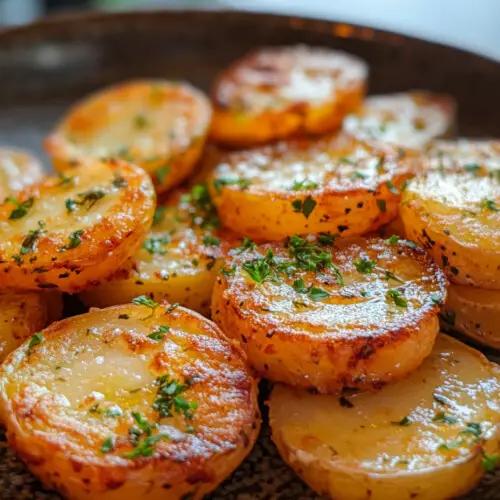 Crispy Roasted Baby Potato Rounds with Parmesan and Herbs