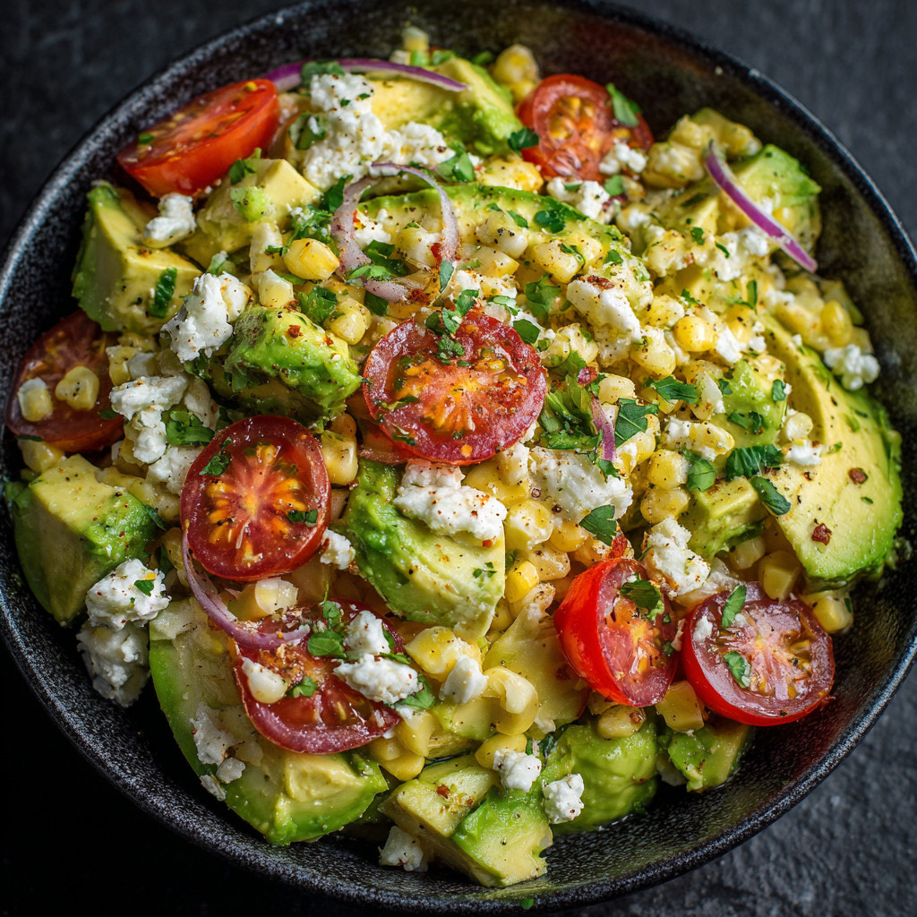 Avocado Feta Corn Salad