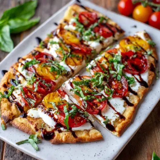 Caprese Flatbread with Balsamic Glaze