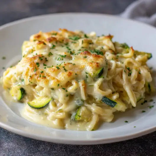 Creamy Lemon Zucchini Pasta Bake