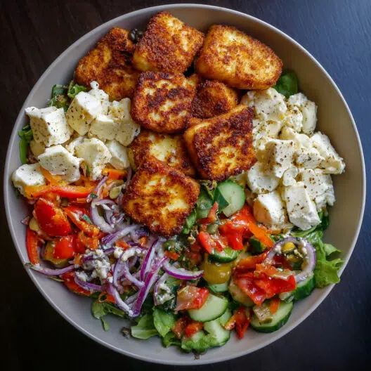 Crispy Halloumi Greek Power Bowl