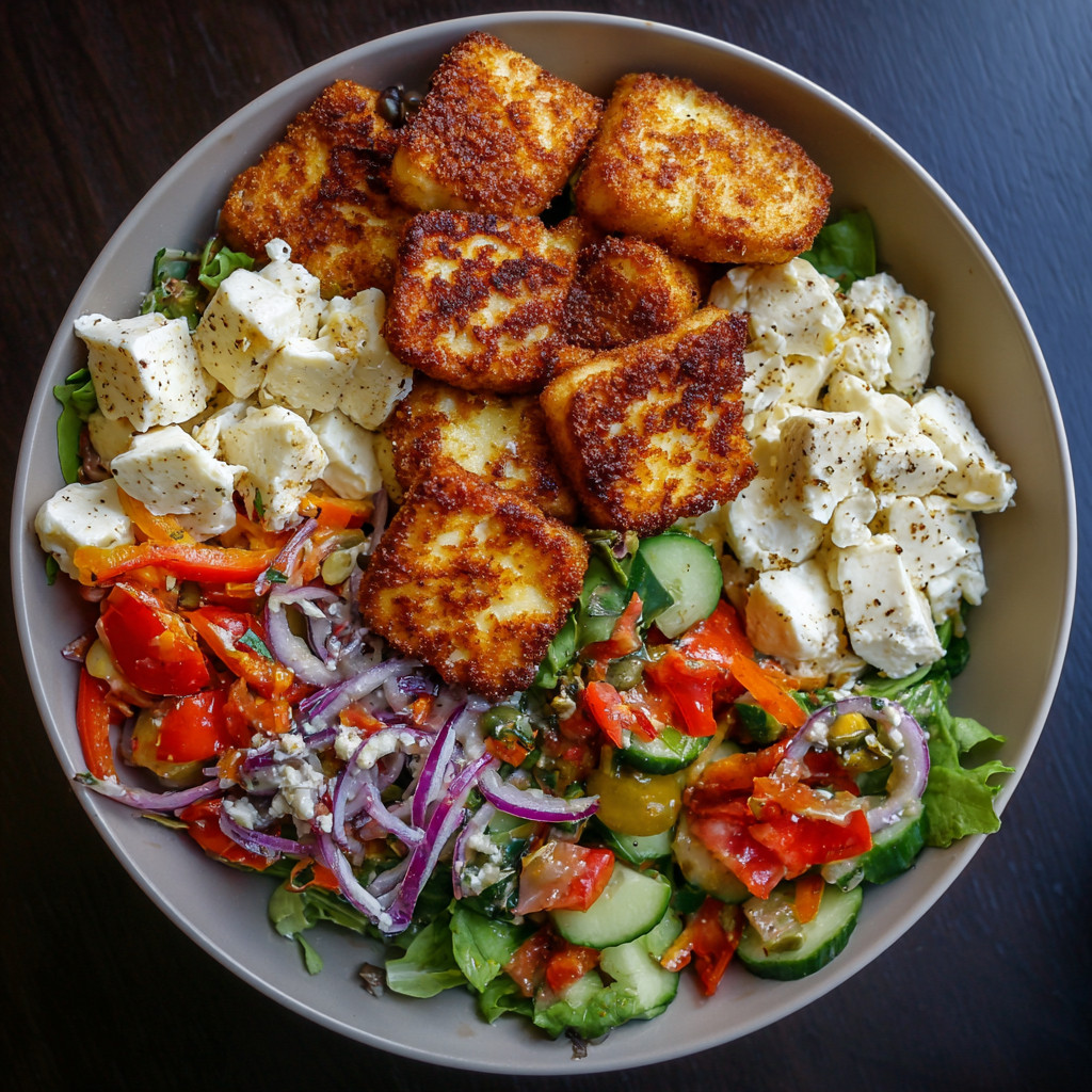 Crispy Halloumi Greek Power Bowl