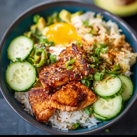 Crispy Rice Salmon Bowl