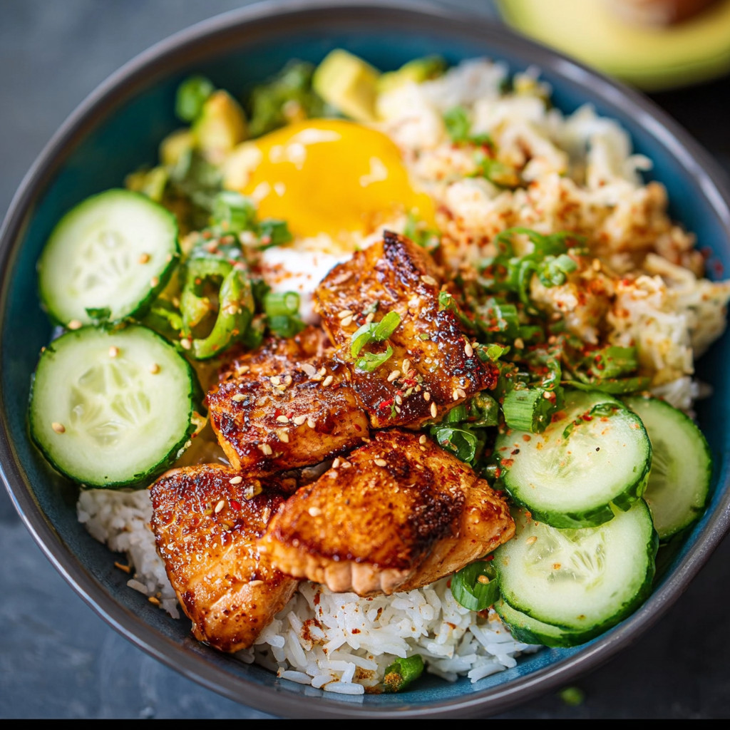 Crispy Rice Salmon Bowl