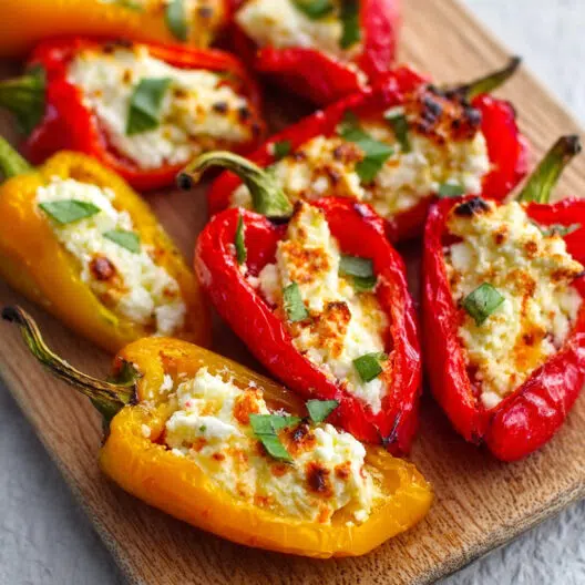 Feta Stuffed Roasted Mini Peppers