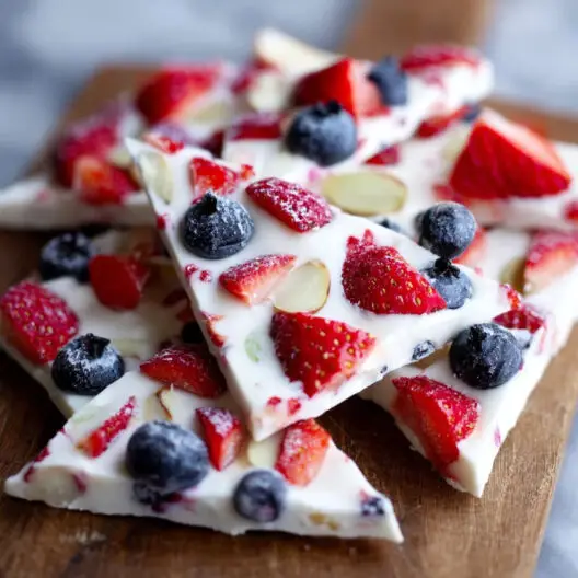 Frozen Yogurt Bark with Summer Berries