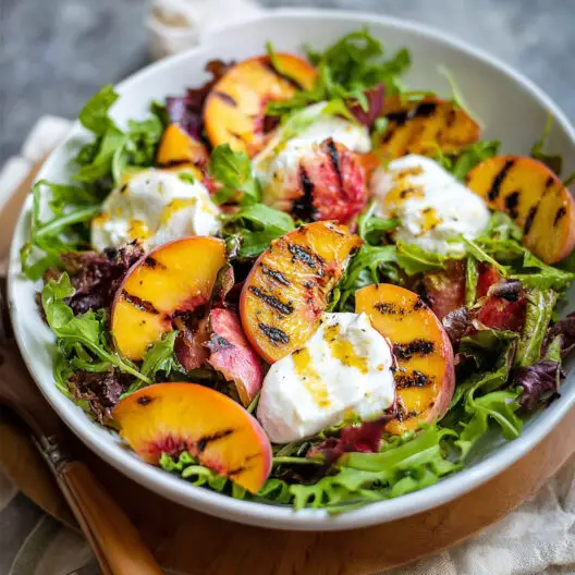 Grilled Peach Burrata Salad