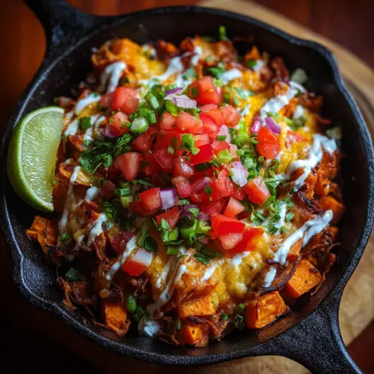 Loaded Sweet Potato Nacho Skillet