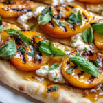 Peach Burrata Flatbread with Hot Honey