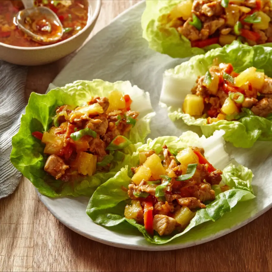 Pineapple Chicken Lettuce Cups