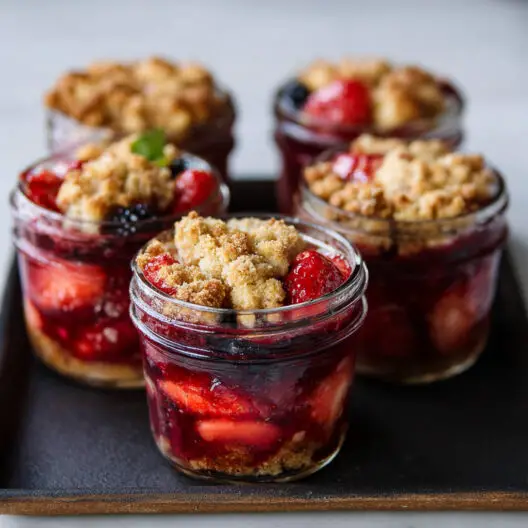 Summer Berry Cobbler in Jars