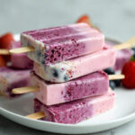 frozen berry yogurt popsicles