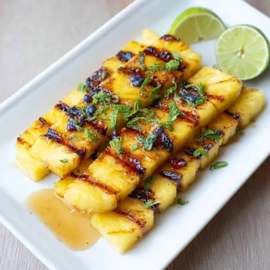 honey lime grilled pineapple