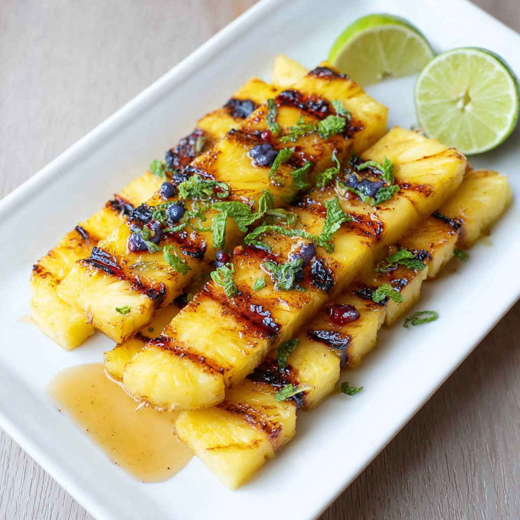 honey lime grilled pineapple
