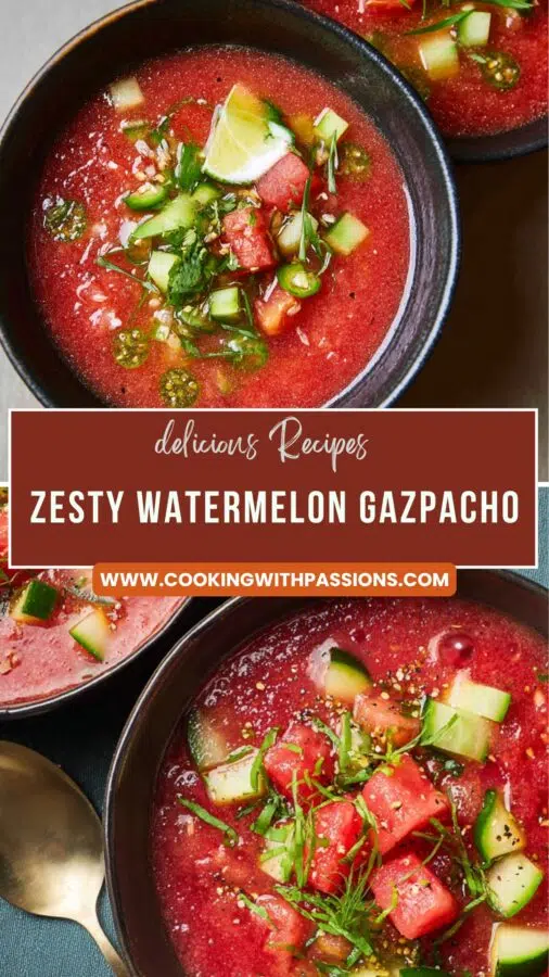 Zesty Watermelon Gazpacho: Refreshing Cold Soup Delight